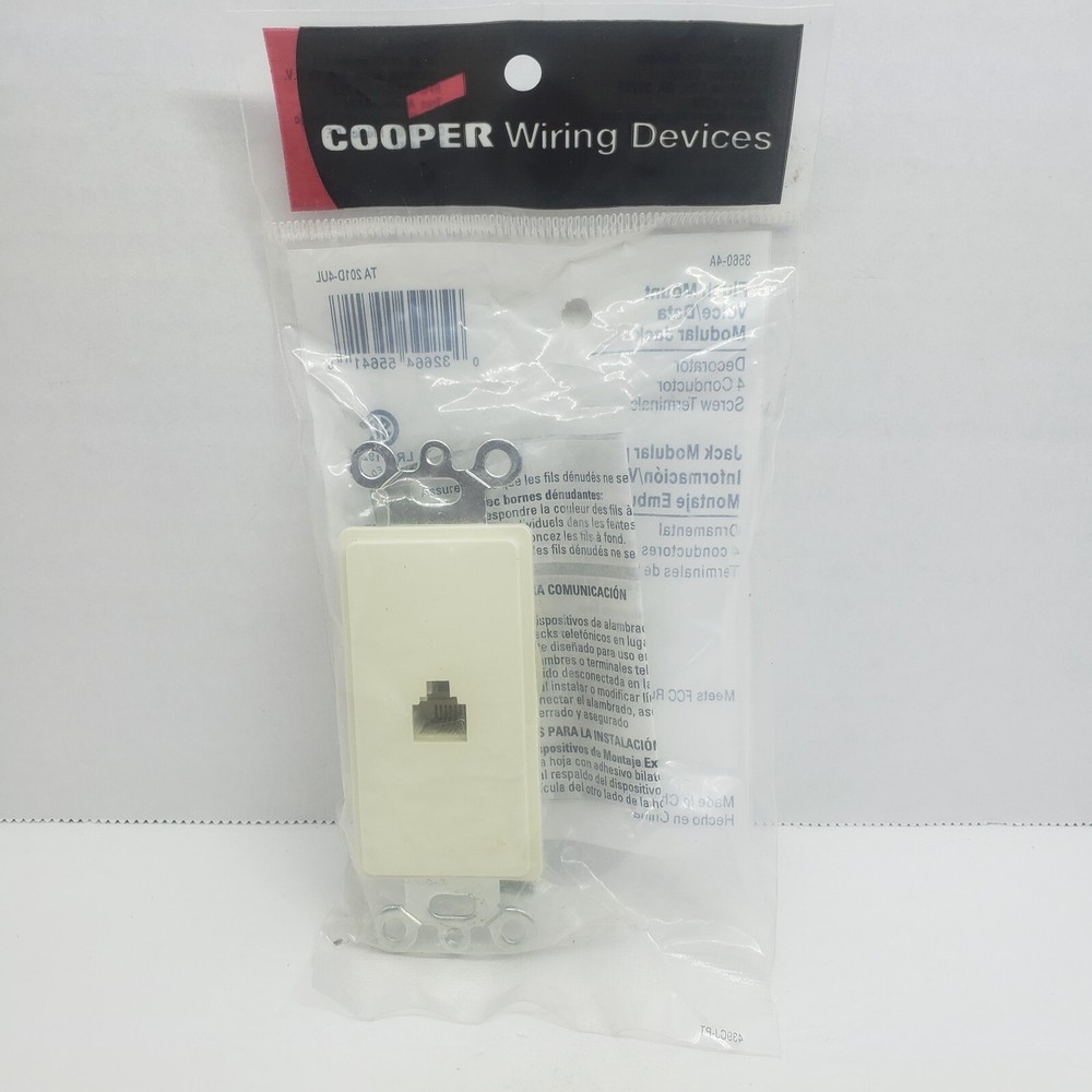 Cooper Flush Mount Voice/Data Modular Jack Almond #3560-4A