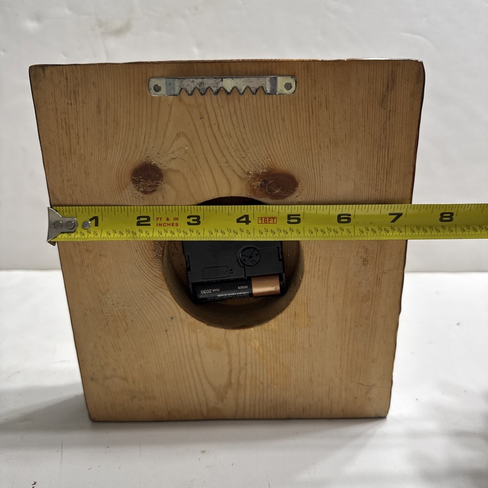 VINTAGE Ramar IND Plastic Clock Red Shriner on Wood, Not Working