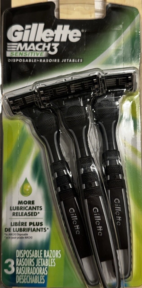 5 Pack: Gillette Mach3 Men's Disposable Razor Sensitive Comfortable Smooth Shave