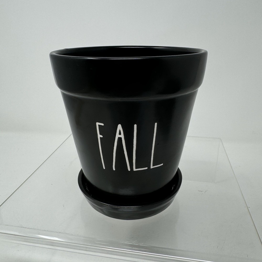 Rae Dunn Black FALL Small Planter 5” Tall