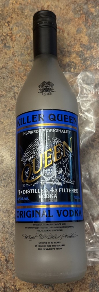 Killer Queen Empty Vodka Bottle