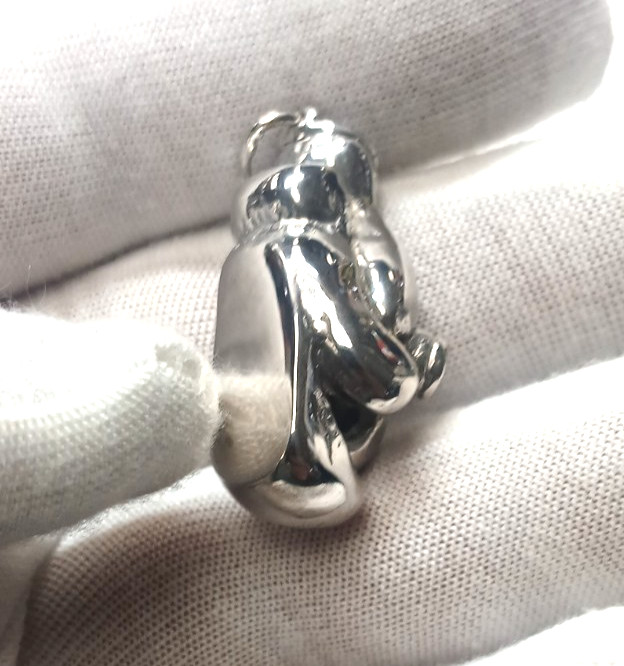 Boxing gloves plain 925 silver pendant