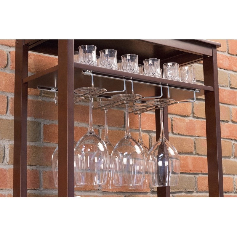 39.75" Brown Tall Rectangular Compact 16-Bottle Wine Rack Freestanding
