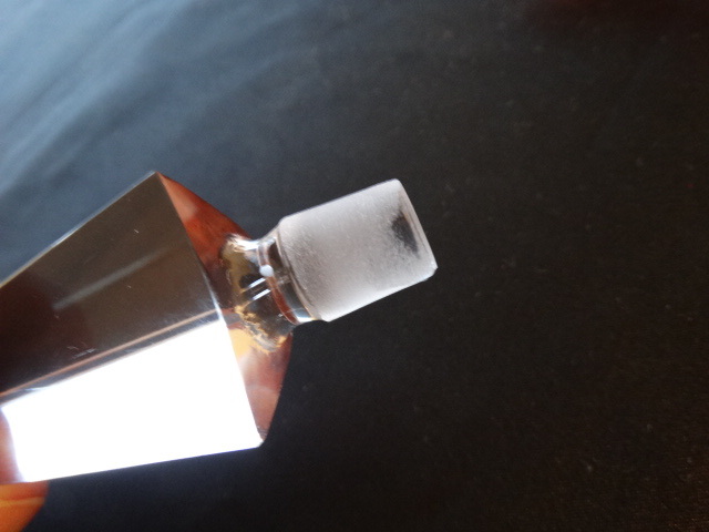 Vintage Art Deco Style Pink Perfume Container w/ Clear Tri-Sided Applicator EUC
