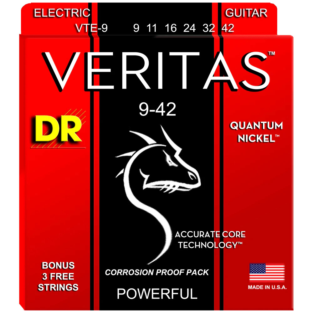 6 Sets! DR Strings VTE-9 Veritas Quantum Nickel Electric Light 9-42