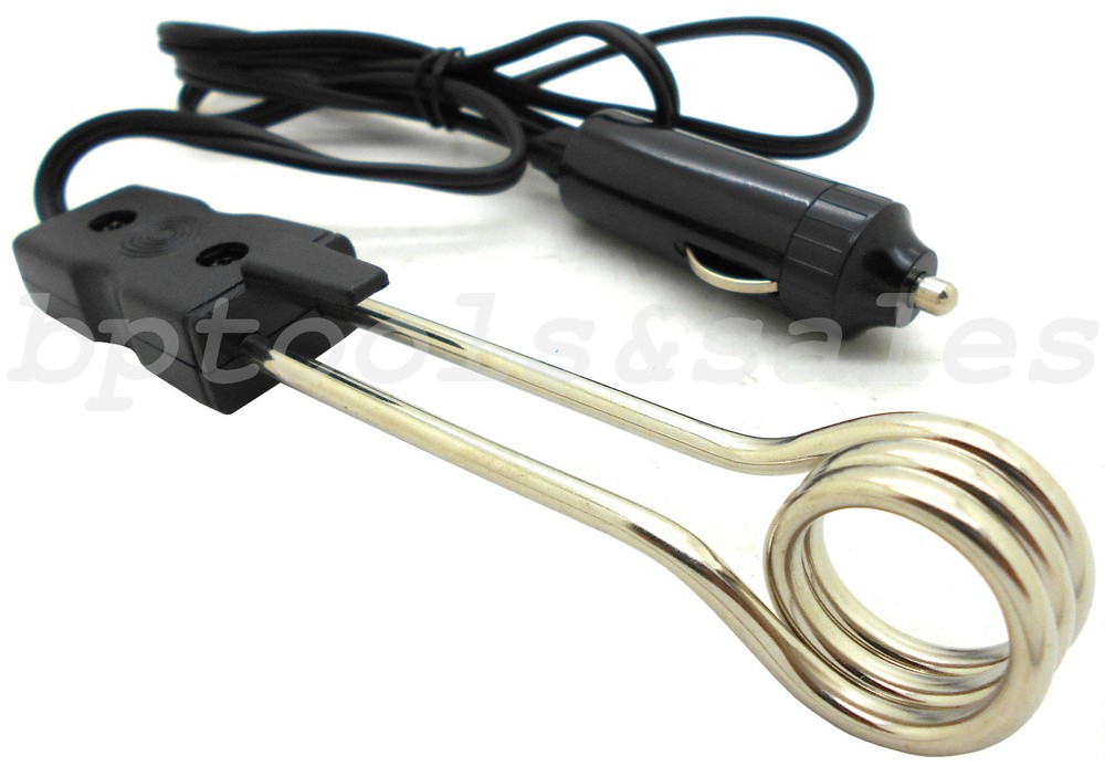 120W-12V Water Heater Portable Electric Immersion Element Coffee Boiler Copper