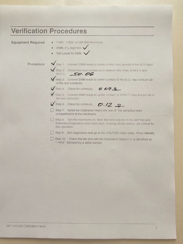 Tektronix Calibration Head