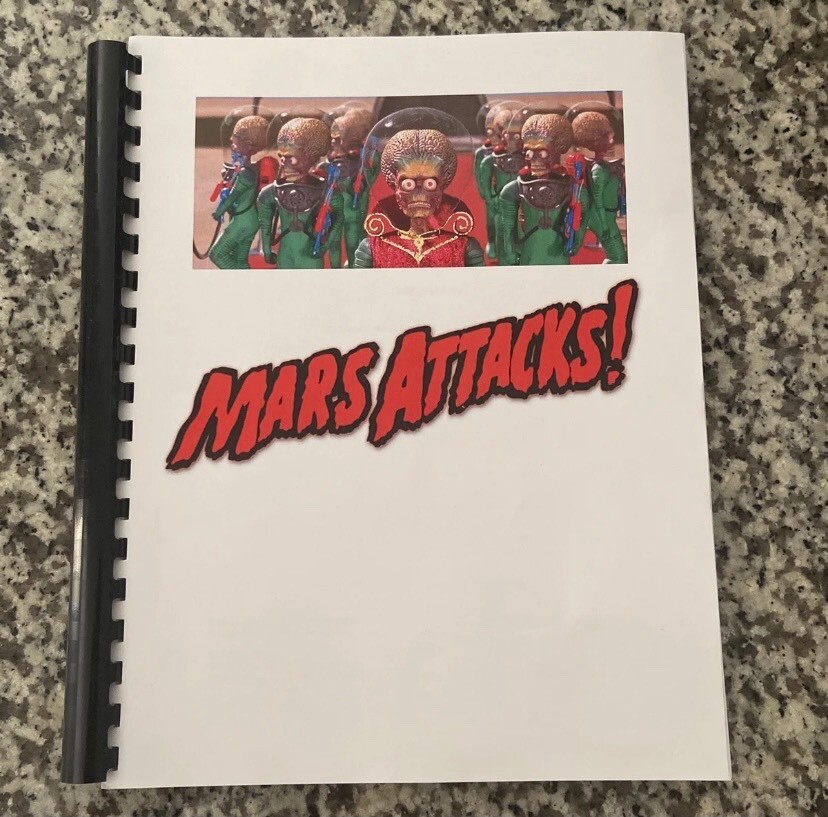 Mars Attacks Horror Movie Script Reprint Full Screenplay unsigned