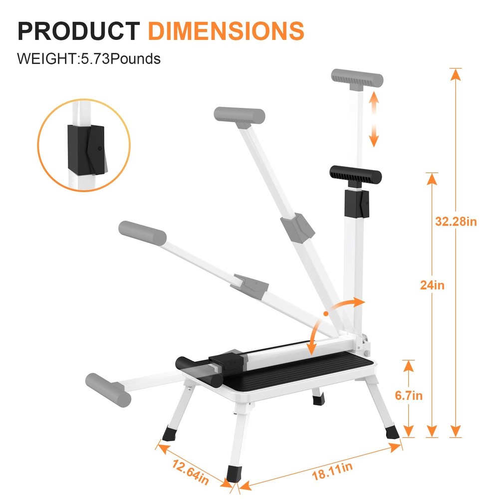 Step Stools for Adults, Foldable Step Stool with Handle for Elderly Seniors S...
