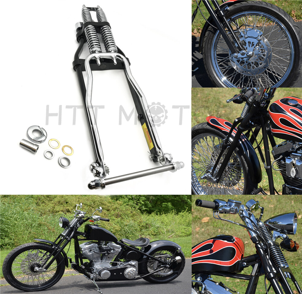 20" 2 Under Chrome bLACK Springer Front End With Axle Kit For Harley Chopper Bob