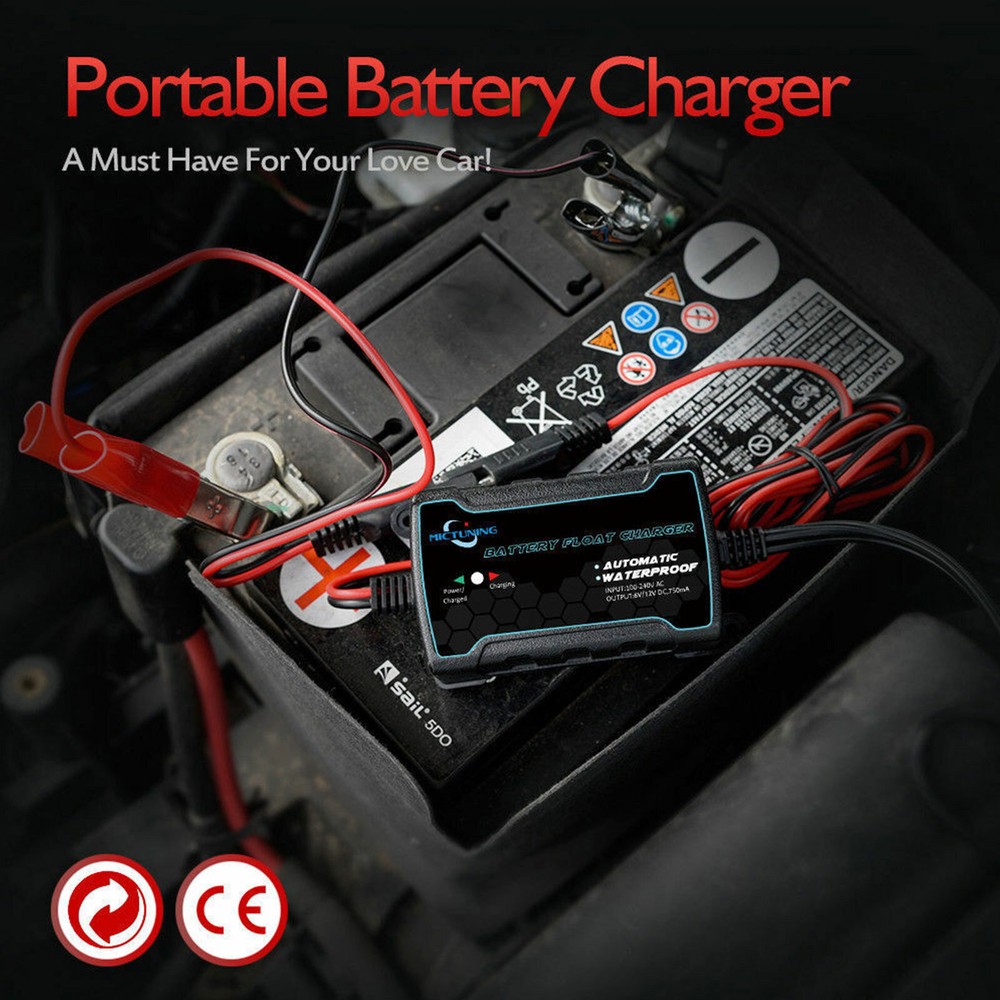Automatic Battery Charger Maintainer Motorcycle Trickle Float For 6V 12V Battery