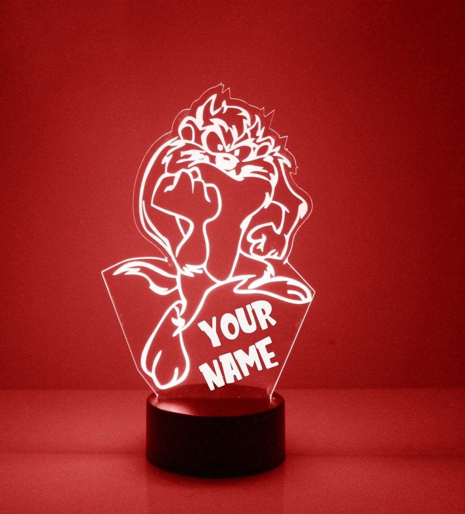 Taz Light Up, Personalized FREE, LED Night Light Lamp + Remote, Tasmanian Devil