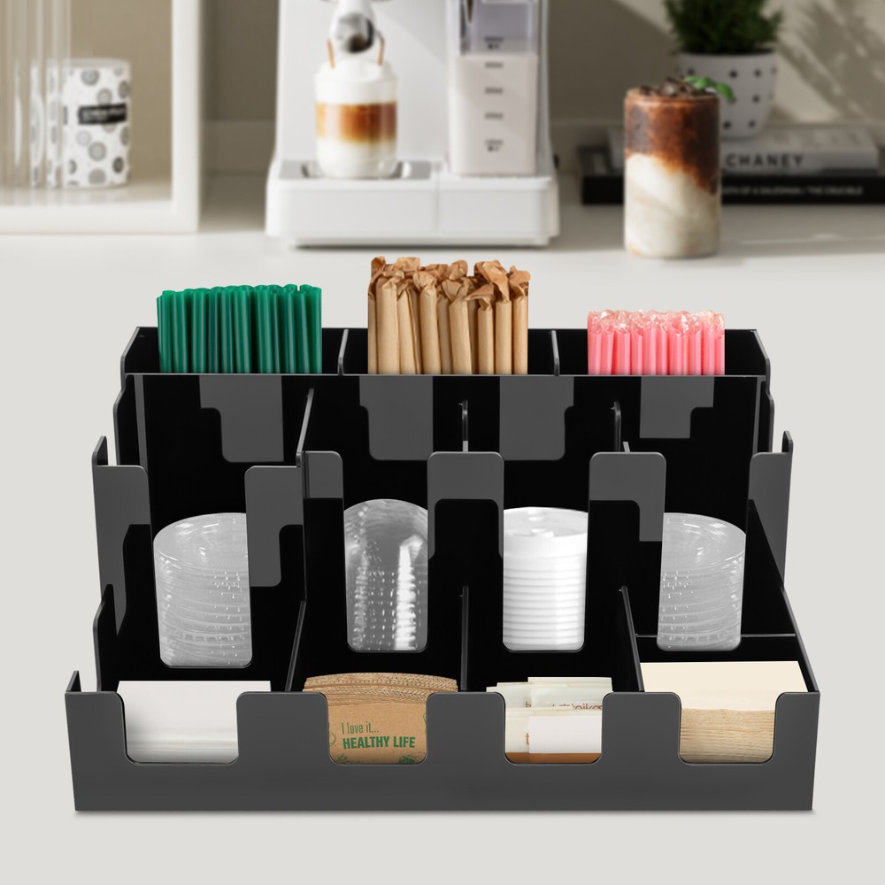 Paper Cup And Lid Organizer, Coffee Cup And Lid, Condiment, Cup, Sugar Organizer