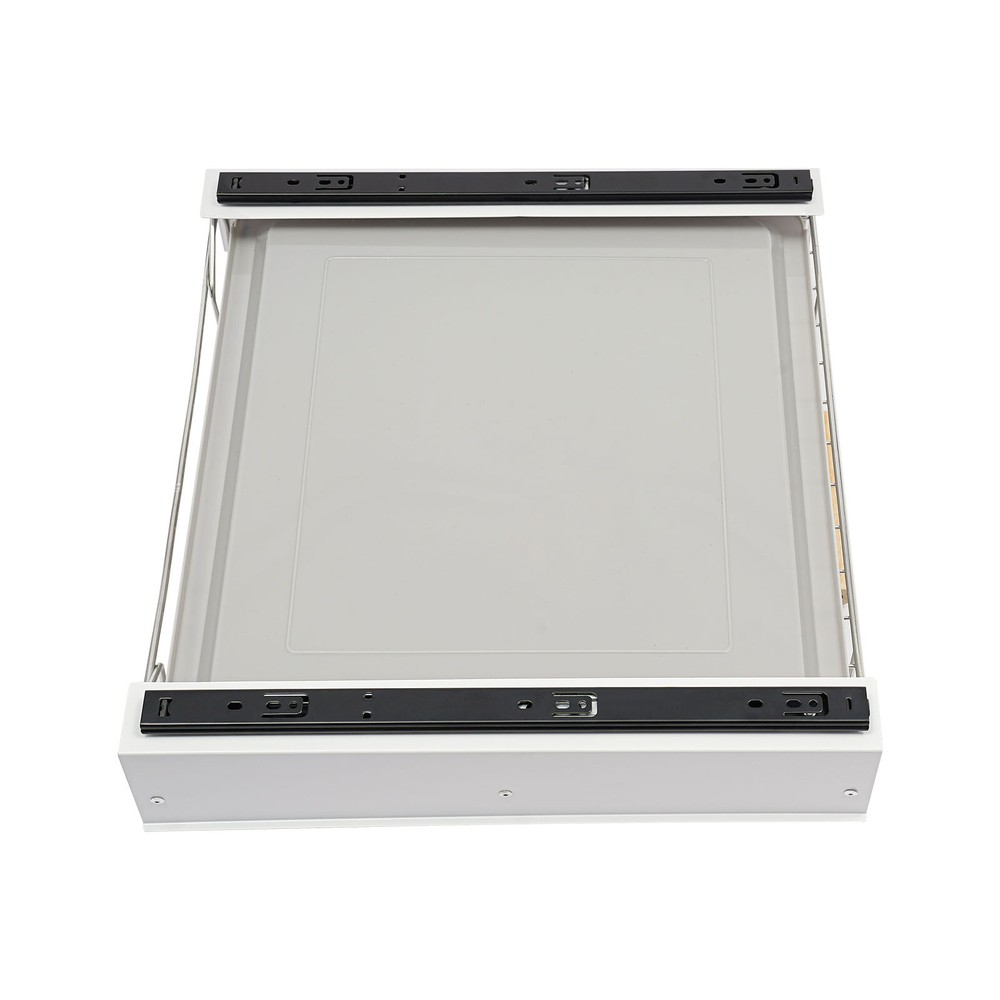 Modern Pull Out Drawer&Bottom-Mounted Slide Out Storage Shelf Silver, White New