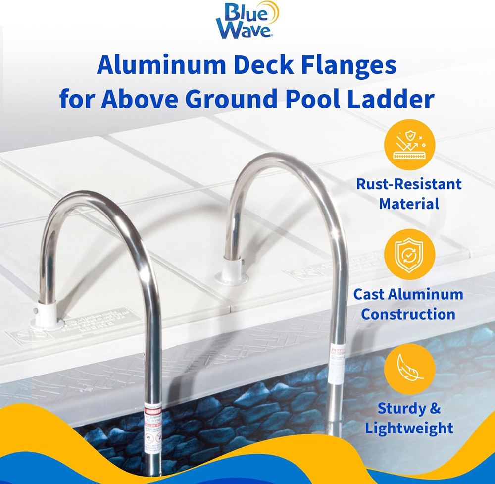 NE1228PR Aluminum Deck Flanges for above Ground Pool Ladder - Pair