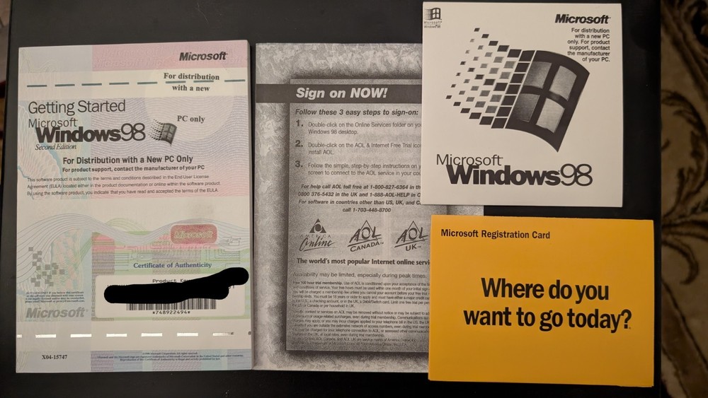 Windows 98 Second Edition Complete New PC DVD ROM With Manual