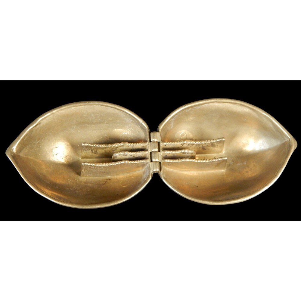 Vintage Heavy Brass Walnut Shaped Nutcracker