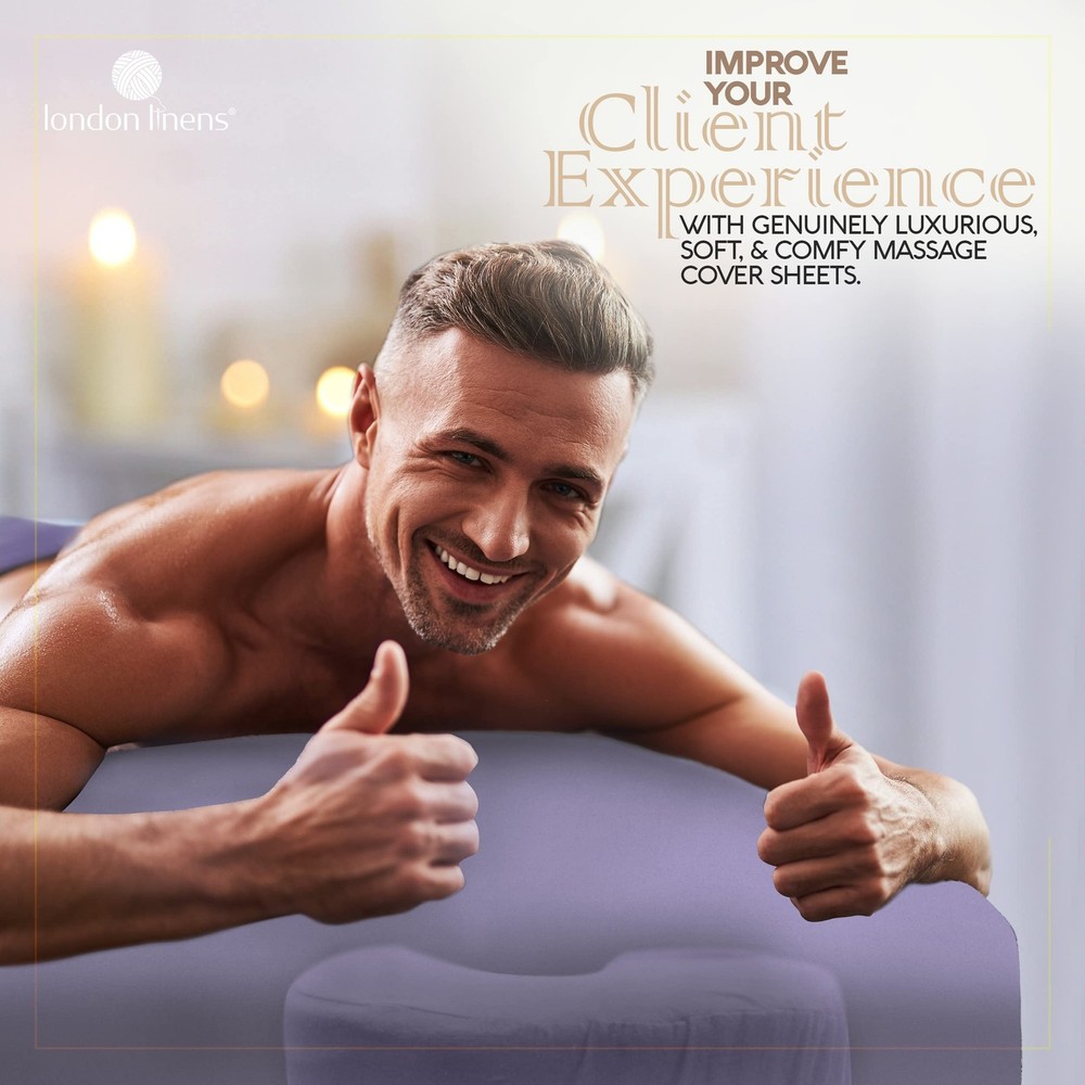 Soft Microfiber 3-Piece Massage Table Sheets - Super Lightweight, Stain and W...