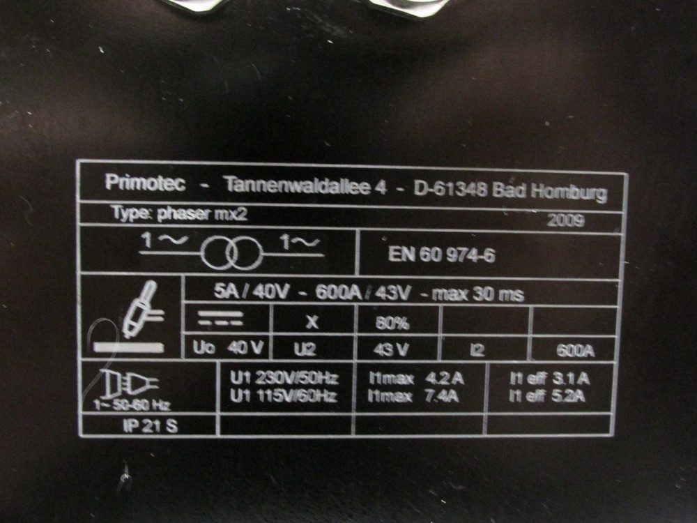 Primotec Phaser MX2 Micro-Impulse Welding Machine Model mx2-1252