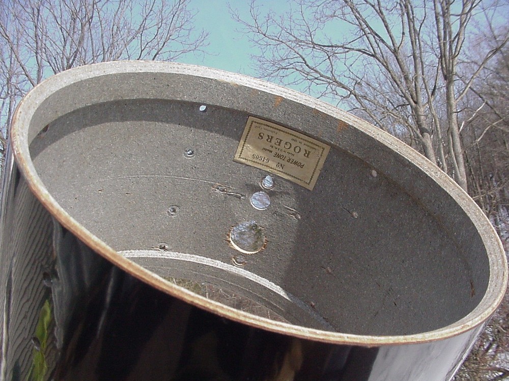 1971 ROGERS DRUMS 9x13 Powertone gloss black ebony tom drum shell project