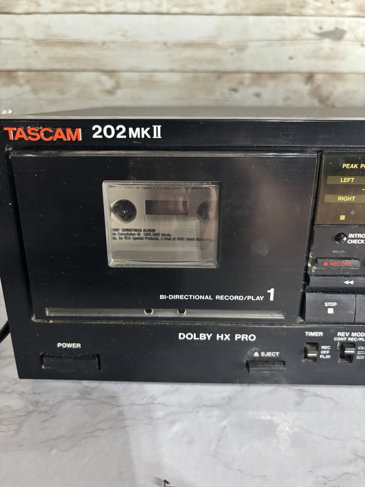 TASCAM 202 MK ii Double Auto Reverse Cassette Deck Tested Missing Knob Read !!