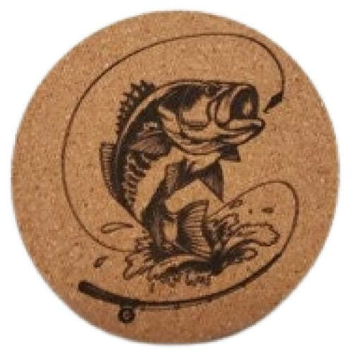 Bass Fishing Set of Four Cork Coasters