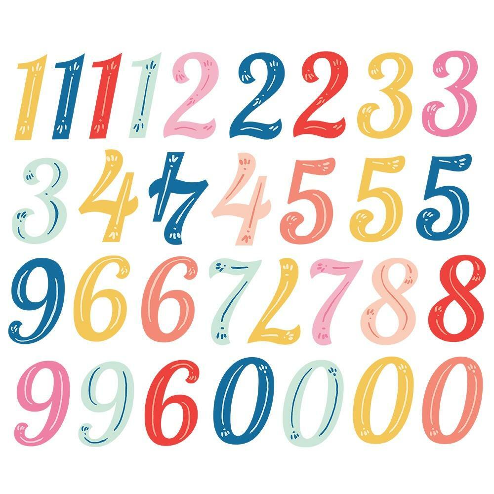 Crafts SS Bits Pieces DieCuts Celebrate Bright Numbers 0-9 Multiple