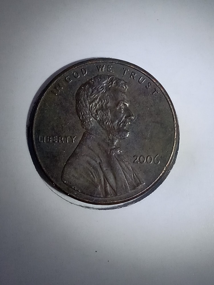2006 Lincoln Cent Black Beauty With Gold Flake!!