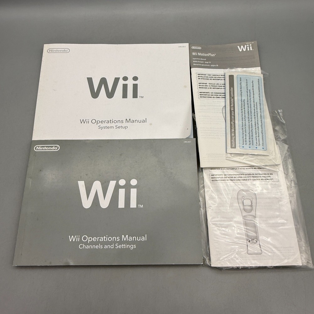 Nintendo Wii Operations Manual System Setup Channels & Settings and MotionPlus