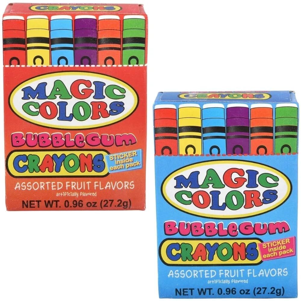 Rhode Island Novelty Magic Colors Assorted Fruit Flavored Bubble Gum Crayons