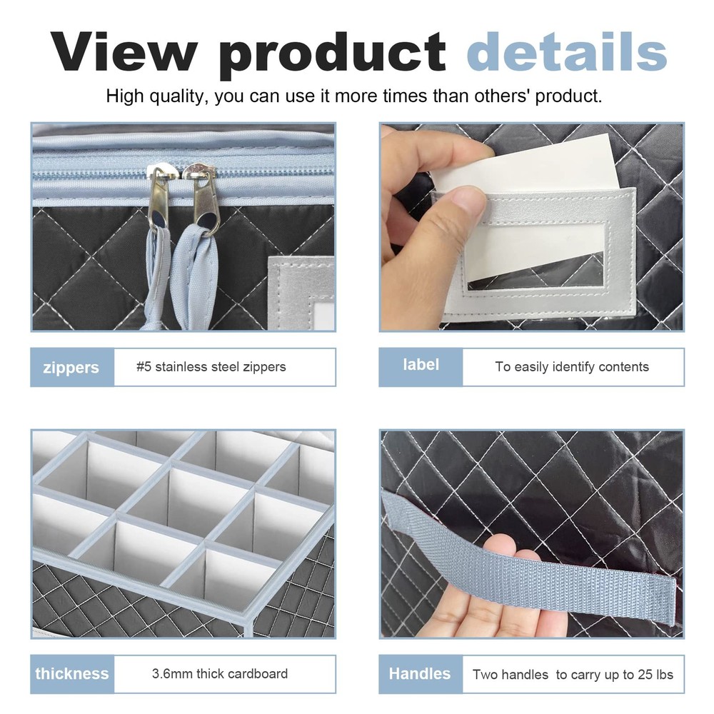 China Dinnerware Storage Containers Set- Dish,Mug,Stemware Storage Cases - Qu...