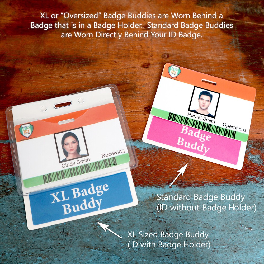 Social Worker Badge Buddy Oversized Horizontal Extra Long ID Badge Backer Card