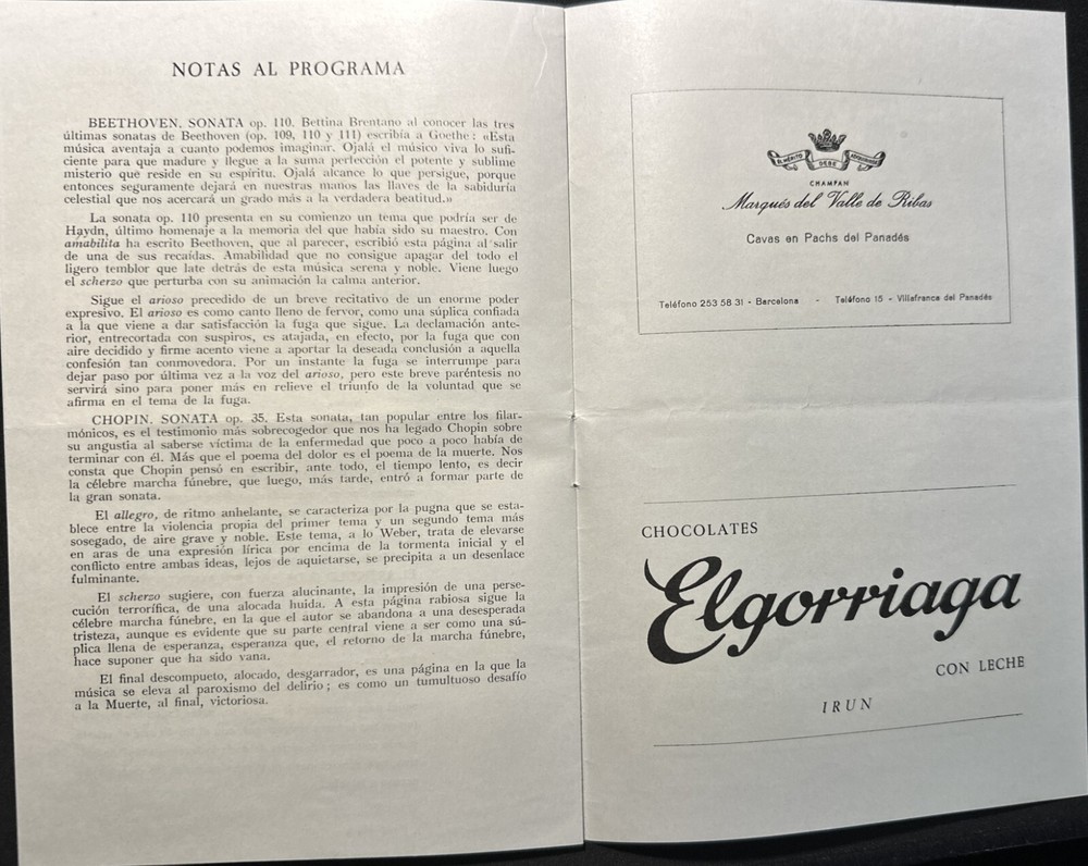 SIGNED Abbey Simon Barcelona December 1964 Program JSA COA VG+EX RARE