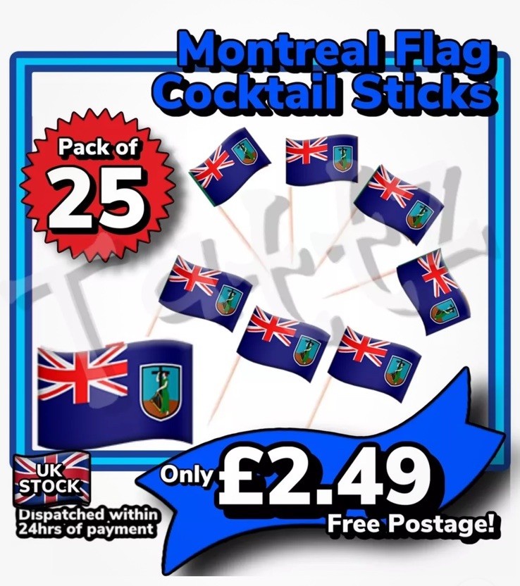 25x Montreal Flag Cocktail Sticks