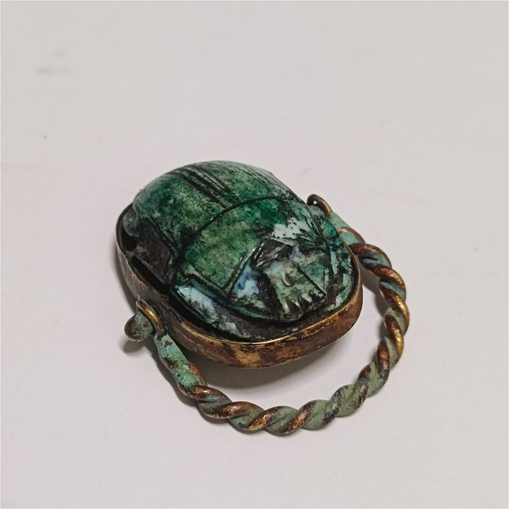 Ancient Egypt inspired scarab ring brass featuring elegant antique-style design