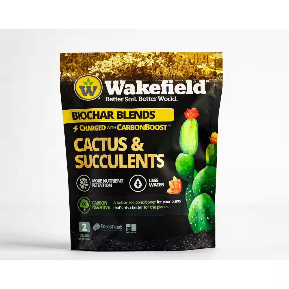 Biochar Blend with Carbonboostfor Cactus and Succulents Soil Amendment-2 Qt. Bag