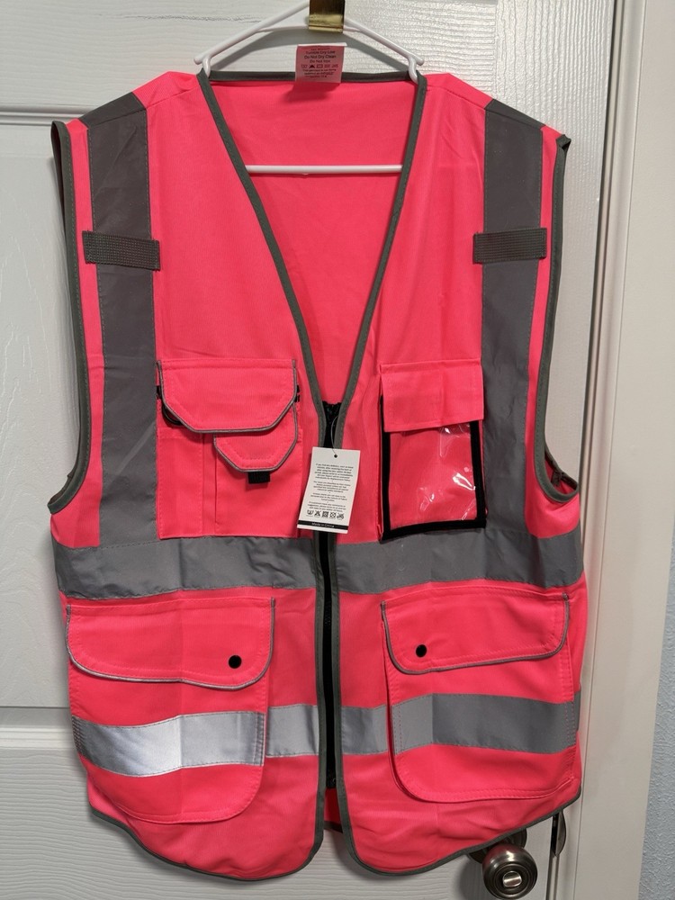 Ladies High Visibility Vest Pink Size Medium