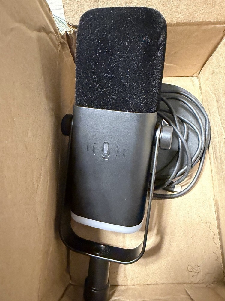 USB Freestanding Microphone Black with Mute Button & Adjustable Mount