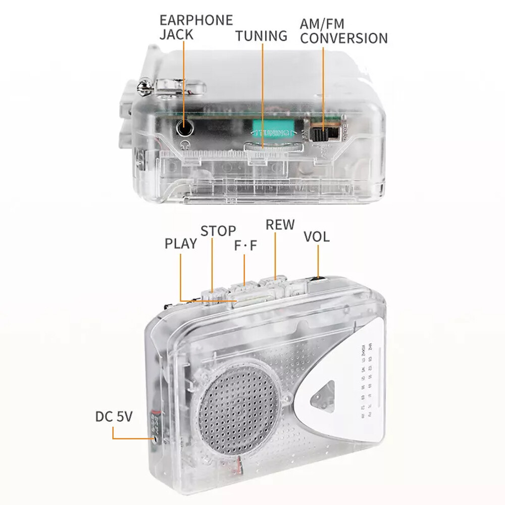 Cassette Player Durable Walkman Cassette Player Portable Speaker Multiple A9O8