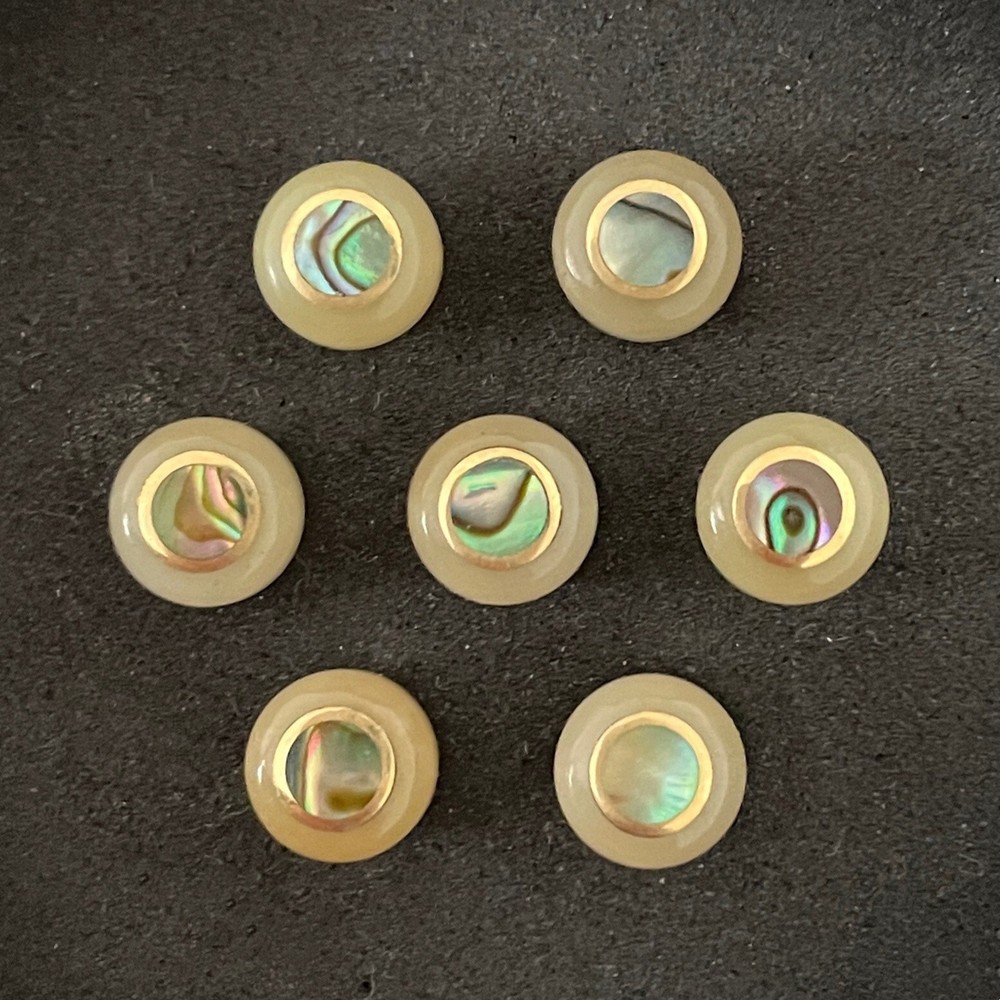 6x Guitar Pin Unbleached Bone Abalone shell Dot Luthier Bridge Nut Saddle H03