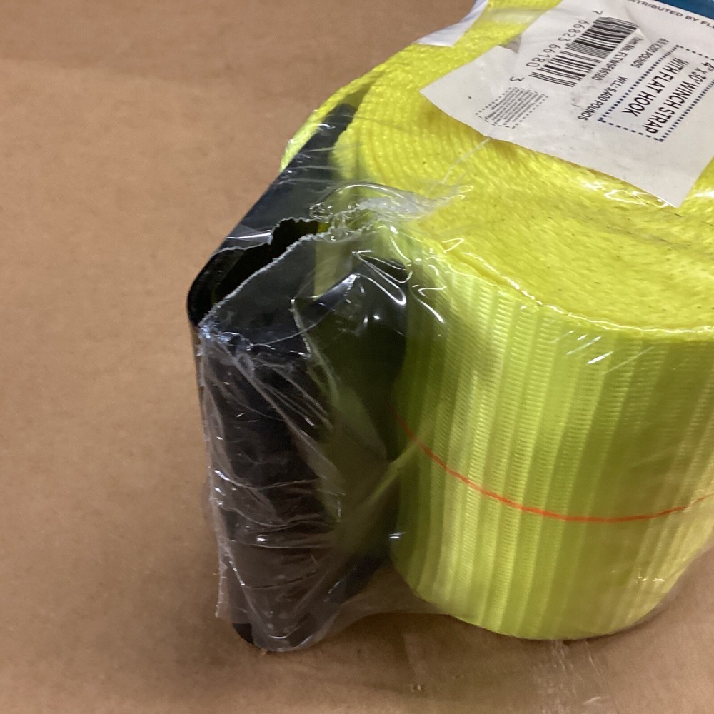 3 NEW FLEETRITE 4" X 30' WINCH STRAPS WITH FLAT HOOKS