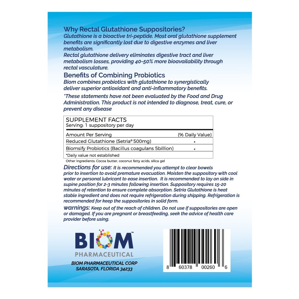 L-Glutathione + Probiotic Suppository (30 count)