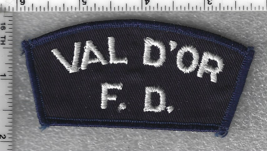 Val D'Or Fire Department  (Quebec, Canada)  Shoulder Patch - 1970's