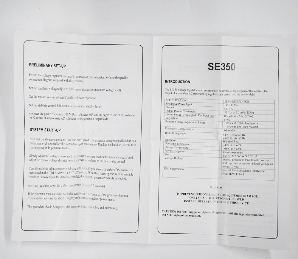 AVR SE350 Automatic Voltage Regulator Compatible For Marathon Generator