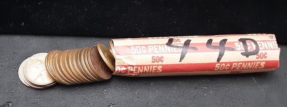 1944-D LINCOLN WHEAT CENT ROLL - CIRCULTAED - K2