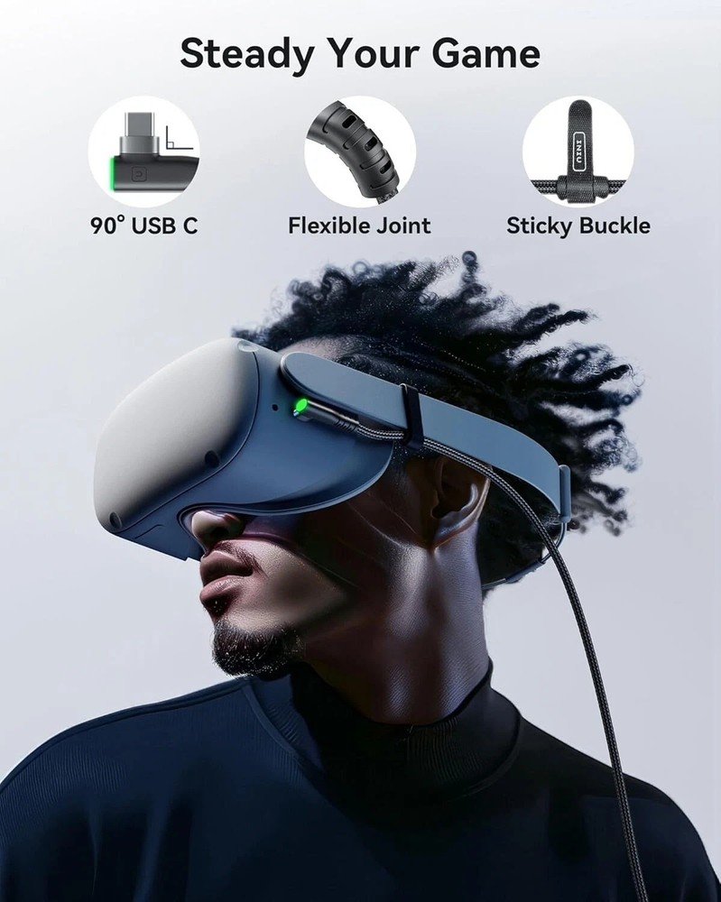 INIU Link Cable with Charging [16ft] for Meta Quest 3s Oculus Quest 3 Quest 2/Pr