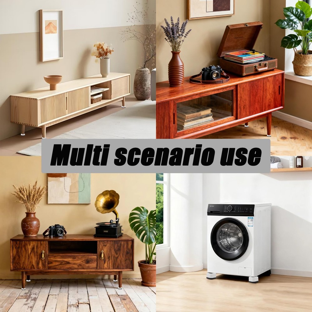 White Adjustable Furniture Risers Square Stackable Bed Raisers 8 PCS