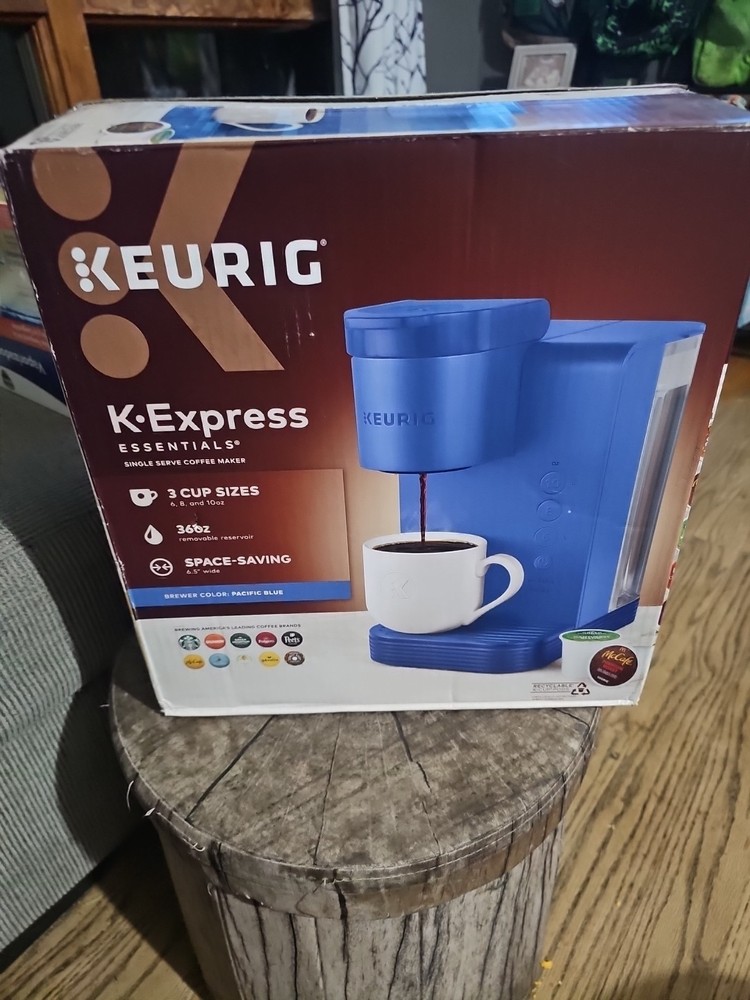 Keurig K-Express Essentials Pacific Blue Single-Serve K-Cup Pod Coffee Maker