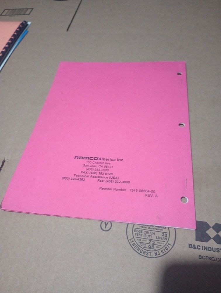 Namco Tekken 3 Original Arcade Game Manual