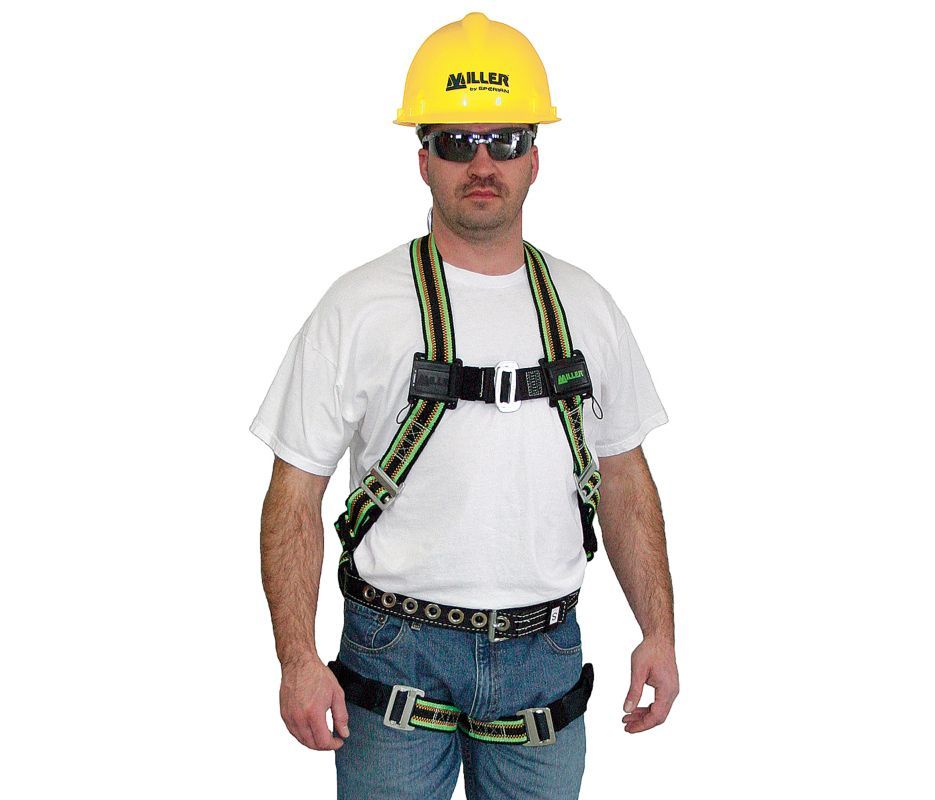Miller E8095/MGN Full Body Construction Harness, Medium, 400 Lb Cap. -
